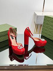 Gucci Red Double G Platform Pumps - 3