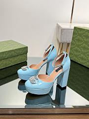 Gucci Blue Double G Platform Pumps - 1