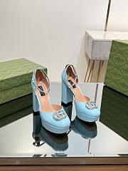 Gucci Blue Double G Platform Pumps - 5