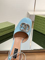 Gucci Blue Double G Platform Pumps - 4