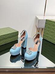 Gucci Blue Double G Platform Pumps - 2