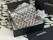 Chanel Silver Flap Bag & Star Coin Purse - 23x19x6.5cm - 1