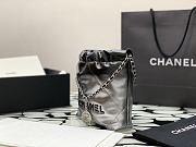 Chanel Metallic Calfskin Black/Grey Tote - 23x18.5x6cm - 5