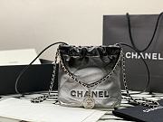 Chanel Metallic Calfskin Black/Grey Tote - 23x18.5x6cm - 3