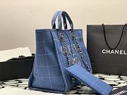 Chanel Blue Caro Deauville Shopping Bag - 38x30x22cm - 5