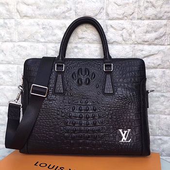 Louis Vuitton Black Crocodile Leather Bag 39cm