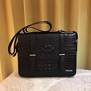 Prada Men Black Crocodile Leather HandBag - 31x27x7cm - 1