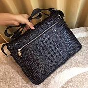 Prada Men Black Crocodile Leather HandBag - 31x27x7cm - 2