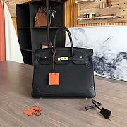 Hermes Birkin Gold Tone Black Handbag 35cm - 1