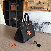 Hermes Birkin Gold Tone Black Handbag 35cm - 5