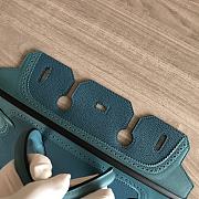 Hermes Small Blue Birkin Gold Tone Handbag 30cm - 3