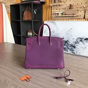 Hermes Purple Birkin Gold Tone Handbag 35cm - 4
