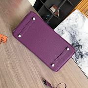 Hermes Purple Birkin Gold Tone Handbag 35cm - 5