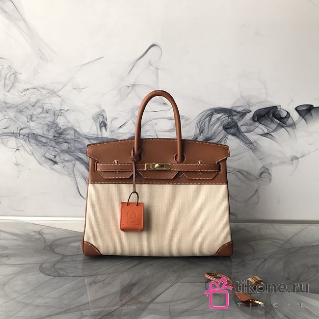 Hermes Birkin Barerina Gold Tone Handbag 35cm - 1