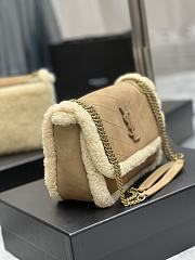 YSL Niki Baby Mini Shearling Ivory Bag - 22×16.5×12cm - 2