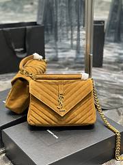 YSL College Medium In Quilted Suede - 24x17x6cm - 1