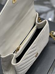 YSL White College Medium In Quilted Suede - 24x17x6cm - 4