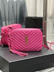 YSL Pink Hobo Mini Lou Bag In Fuchsia - 23x16x6cm - 1