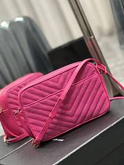 YSL Pink Hobo Mini Lou Bag In Fuchsia - 23x16x6cm - 5