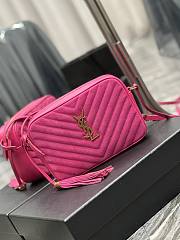 YSL Pink Hobo Mini Lou Bag In Fuchsia - 23x16x6cm - 4