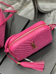 YSL Pink Hobo Mini Lou Bag In Fuchsia - 23x16x6cm - 2