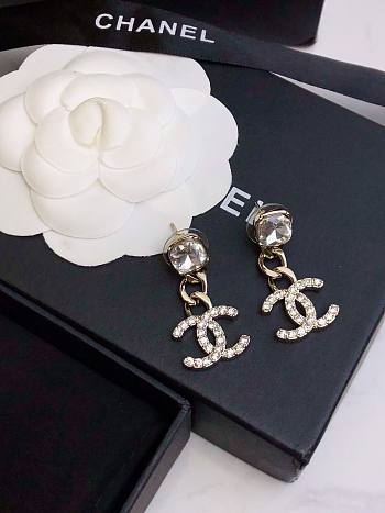 Chanel Silver Chain Logo Earrings 