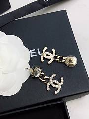 Chanel Silver Chain Logo Earrings  - 3