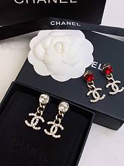 Chanel Silver Chain Logo Earrings  - 4