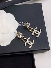 Chanel Silver Chain Logo Earrings  - 2