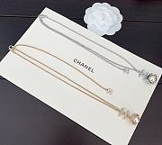 chanel Silver Petal Pearl Necklace - 5