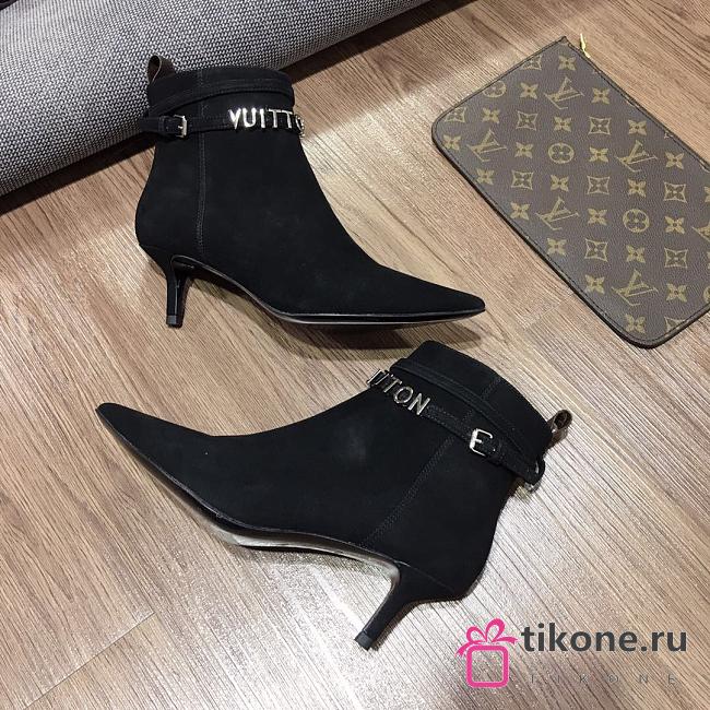 Louis Vuitton Calfskin Black Ankle Boots  - 1