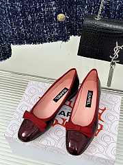 Chanel Burgundy Patent Leather Ballet Flats - 4