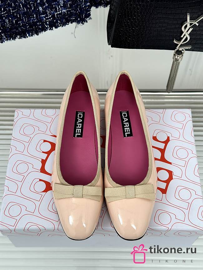 Chanel Light Pink Leather Ballet Flats - 1