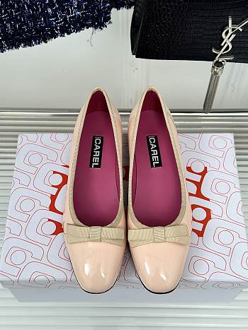 Chanel Light Pink Leather Ballet Flats