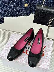 Chanel Black Leather Ballet Flats - 5