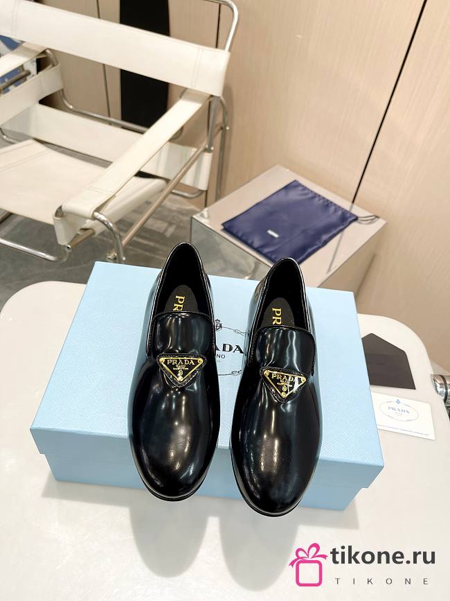 Prada Black Patent Leather Loafers - 1