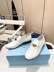 Prada White Patent Leather Loafers - 3