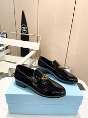 Prada Shiny Black Patent Leather Loafers - 4