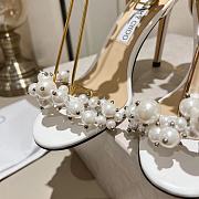 Jimmy Choo White Leather Pearls  - 5