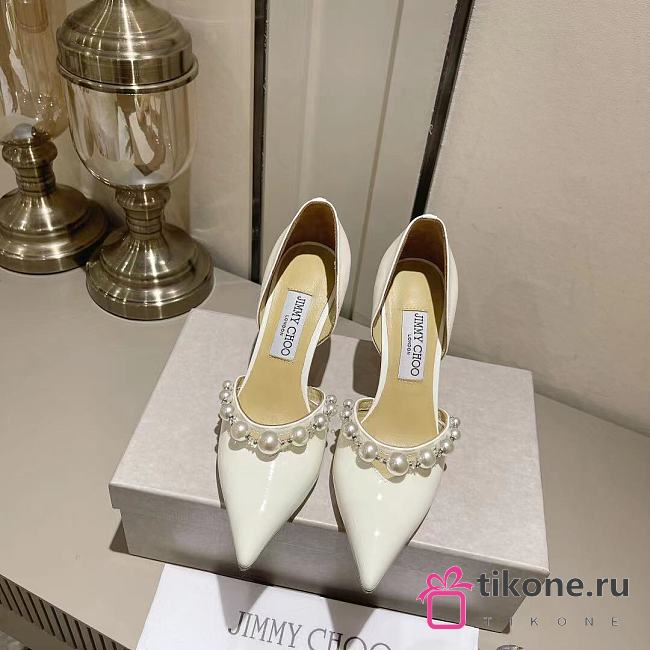 Jimmy Choo White Aurelie Pearl - 1