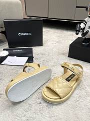 Chanel Beige Lambskin Leather Sandals  - 2