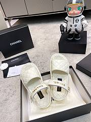 Chanel White Lambskin Leather Sandals - 2