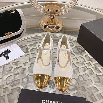 Chanel Gold/ White Ballet Sandals 