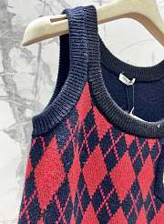 Miumiu Red/Navy Wool Vest - 4