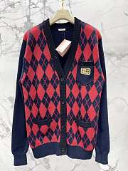 Miumiu Red/Navy Wool Vest Cardigan - 5