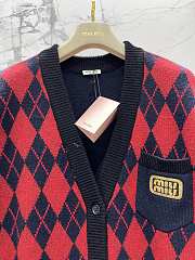 Miumiu Red/Navy Wool Vest Cardigan - 4