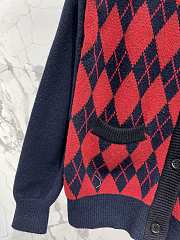 Miumiu Red/Navy Wool Vest Cardigan - 3