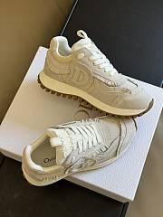 Dior Ecru Suede Calfskin and Mesh Sneakers - 3