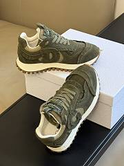 Dior Khaki Suede Calfskin and Mesh Sneakers - 5