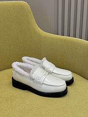 Dior Boy Loafers White Calfskin & White Shearling - 1